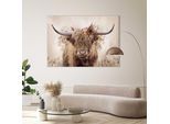 Wandbild REINDERS "Floral Highlander", braun (farbe bild(er): braun), B:140cm H:100cm T:3,1cm, MDF, Bilder, Wandbild
