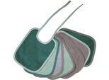 Lätzchen WÖRNER "Bindelätzchen 7er Pack 20x25 cm", Kinder, grün (helloliv), Baumwolle, Lätzchen Lätzchen, großes Set, maschinenwaschbar, trocknergeeignet