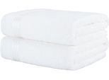 Saunatuch HAMMETEX "Hammetex 2er Set extra große Saunatücher", weiß, B:80cm L:200cm, Frottier, Baumwolle, Handtücher, Saunatuch, 100% Baumwolle – Weich & Saugfähig – Luxuriöse Große Spa-Badetücher