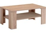 Couchtisch FMD "Bastia", braun (eiche nb, eiche nb, eiche nb), B:100cm H:45,8cm T:60cm, Tische, Couchtisch, Breite 100 cm