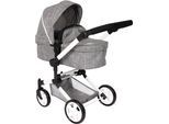 Kombi-Puppenwagen CHIC2000 "Linus", grau (jeans grau), Puppenwagen, KinderB:42cm H:82cm T:72cm, Kunststoff, Polyester, Stahl, Kombi-Puppenwagen, mit schwenkbaren Vorderrädern, B:42cm H:82cm T:72cm