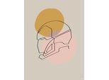 Bild KOMAR "Soulful Sanctuary Iron Man Head", bunt (farbe bild(er): pastell), B:30cm H:40cm, Holz, Papier, Bilder, Bild, Wandbild zur Dekoration im Kinderzimmer - ohne Rahmen