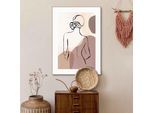 Bild REINDERS "Gerahmtes Bild Frau Stiftzeichnung - Abstrakt - Rücken", braun (farbe bild(er): braun), B:50cm H:70cm, MDF, Bilder, Bild