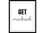Bild QUEENCE "get naked", bunt (farbe rahmen: schwarz, farbe bild(er): bunt), B:40cm H:50cm T:3cm, Acrylglas, Holz, Papier, Bilder, Bild, HD Premium Poster-Druck inkl. Holzrahmen