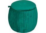 Stauraumhocker HOME AFFAIRE, grün, B:49cm H:46cm T:49cm, Samtbezug 100% Polyester, Hocker, Stauraumhocker