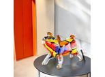 Tierfigur CASABLANCA BY GILDE "Hund Pacco, mehrfarbig", bunt (mehrfarbig), B:25cm H:17cm T:9cm, Glas, Dekofiguren, Tierfigur