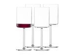 Rotweinglas SCHOTT-ZWIESEL "Rotweingläser Modo 440 ml 4er Set transparent", bunt (transparent), 4 tlg., Glas, Trinkgefäße, Rotweinglas