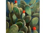 Leinwandbild QUEENCE "Cactus de Felanitx", grün (farbe bild(er): grün), B:40cm H:40cm, Holzrahmen, Leinwand, Bilder, Leinwandbild, Premium-Leinwandstoff, Handarbeit aus Deutschland