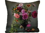 Dekokissen QUEENCE "»Blumenstrauß«", bunt (bunt, bedruckt), B:40cm L:40cm, Polyester, Dekokissen_Sitzkissen_Kissenhüllen, Dekokissen, Kissenhülle ohne Füllung, 1 Stück