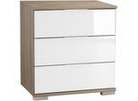Nachtkonsole WIMEX "Easy", weiß (struktureichefarben hell, weißglas), B:52cm H:56cm T:38cm, Sideboards, Nachtkonsole, mit Glas- oder Spiegelfront