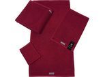 Waschhandschuh ROSS "Smart", rot (marsala), B:16cm L:21cm, Frottier, Handtücher, Waschhandschuh, Uni-Rippe mit Velourslabel