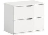 Sitzbank HOME AFFAIRE "Trondheim Sitzbank, Breite 52 cm", weiß (weiß, weiß), B:52cm H:42cm T:32cm, Holzwerkstoff, Sitzbänke, Sitzbank, hochglanz, stehend/hängend montierbar, 2 Schubkästen, Flur, Diele