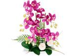 Kunstblume I.GE.A. "Orchideen", rosa, B:35cm H:52cm L:24cm, Polyester, Kunstpflanzen, Kunstblume, Künstliche Orchidee in Keramik-Schale Blume Kunstorchidee Phalaenopsis