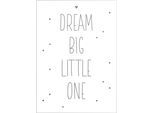 Wandbild REINDERS "Slim Frame White 50x70 Dream Big Little One", weiß (farbe bild(er): weiß), B:50cm H:70cm T:2cm, MDF, Bilder, Wandbild