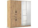 Kleiderschrank RAUCH "Maika", braun (eiche artisan), B:181cm H:197cm T:54cm, Holzwerkstoff, Schränke, Kleiderschrank, mit Spiegel, 2 Schubladen, in verschiedenen Breiten, Höhen und Farben