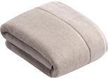 Badetuch VOSSEN "Pure", grau (urban grau), B:100cm L:150cm, Frottier, Obermaterial: 100% Baumwolle, Handtücher, Badetuch, Baumwolle & VEGAN, mit eleganter Veloursbordüre