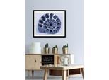 Bild QUEENCE "Christoph", blau (farbe rahmen: schwarz, farbe bild(er): blau), B:70cm H:50cm, Acrylglas, Holz, Papier, Bilder, Bild, HD Premium Poster-Druck inkl. Holzrahmen