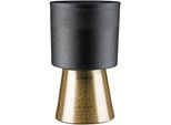 Tischvase CASABLANCA BY GILDE "Übertopf zylindrisch Nama schwarz", schwarz, B:22cm H:34cm T:22cm Ø:22cm, Aluminium, Vasen, Tischvase