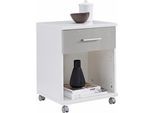 Rollcontainer WIMEX "Joker", grau (weiß, betonfarben lichtgrau), B:46cm H:59cm T:45cm, Holzwerkstoff, Kunststoff, Metall, Rollwagen, Rollcontainer, Schrank mit 1 Schublade und offenes Fach, ideal auch als Nachttisch
