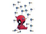 Wandtattoo KOMAR "Deadpool Shootout - Größe 50 x 70 cm", bunt (rot, schwarz, blau), B:50cm H:70cm, Folie, Wandtattoos, Wandtattoo, selbstklebend, Wandsticker, Kinderzimmer