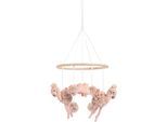 Mobile FEHN "Lazy, Crazy & Pink, Holz-Mobile Flamingo", rosa (rose), Mobilés, BabyB:33cm H:2,2cm L:47cm, Plüsch, Softvelour, Mobile, B:33cm H:2,2cm L:47cm