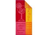 Strandtuch DYCKHOFF "Aperitif", rot (grenadine), B:80cm L:180cm, Frottiervelours, Obermaterial: 100% Baumwolle, Handtücher, Strandtuch, eine Seite Velours, eine Seite Frottier
