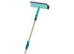 Wasserabzieher LEIFHEIT "Fensterwischer Brush Window Cleaner Telescope 200", blau (türkis), B:28cm H:8,5cm L:131cm, Kunststoff, Wasserabzieher, Wasserabzieher