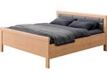 Einzelbett PRIESS "Arnsberg", braun (livorno buche, anthrazit), B:188cm L:208cm, Betten, Einzelbett, Komforthöhe mit gepolstertem Kopfteil