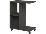 Beistellwagen FMD "Change 4", schwarz (matera), B:54,3cm H:69,4cm T:32,6cm, Holzwerkstoff, Rollwagen, Beistellwagen, rollbar