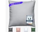 Kissenbezug WOLKENFELD "Mikrofaser Kissenbezug - Allergiker Kopfkissenbezug - unfassbar weich", grau (hellgrau), B:80cm L:80cm, Microfaser, Obermaterial: 100% Polyester, Kissenbezüge, Kissenbezug, Größe 80x80, 40x80 und 70x90 cm; versteckter Reißverschluss