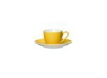 Tasse RITZENHOFF & BREKER "Espressotasse mit Untertasse Doppio 80 ml", gelb, 2 tlg., Porzellan, Trinkgefäße, Tasse