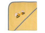 Kapuzenhandtuch WÖRNER "Bienen", gelb, B:100cm L:100cm, Frottee, Frottee, Handtücher, Kapuzenhandtuch, mit Kapuze, maschinenwaschbar, trocknergeeignet