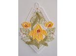 Fensterbild STICKEREIEN PLAUEN "Lilienzeit" Gr. 1, bunt (weiß, bunt), B:15cm H:27cm, Polyester, Fensterbilder, Fensterbild