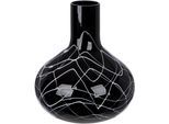 Tischvase GILDE "Vase Uderzo mit Spinnenwebendekor, Höhe ca. 28 cm", schwarz, H:28cm Ø:24,5cm, Glas, Vasen, Tischvase, Europäische Handarbeit, aus durchgefärbtem Glas