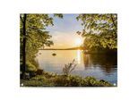 Poster REINDERS "Sonnenuntergang am See", grün (farbe bild(er): grün), B:80cm H:60cm T:0,1cm, Leinwand, Bilder, Poster, Outdoor für Garten oder Balkon