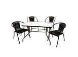 Garten-Essgruppe VCM "5-tlg. Set Gartenmöbel Sitzgruppe Tisch Stuhl", braun, Obermaterial: 100% Metall MT., Sitzmöbel-Sets, Garten-Essgruppe