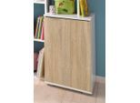 Hochkommode PRIESS, weiß (weiß, struktureichefarben hell), B:41cm H:71cm T:38cm, Sideboards, Hochkommode