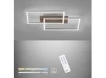 JUST LIGHT LED Deckenleuchte "IVEN", braun (holzfarben), 2, 1 Stk., Leuchten, dimmbar über Fernbedienung, LED Deckenleuchte