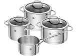 Topf-Set ZWILLING "Essence", silber (silberfarben), Töpfe, Topf-Set, Sandwichboden sehr gute Wärmeverteilung Füllskala Edelstahlgussgriffe