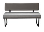 Sitzbank OTTO HOME "Gabi Esszimmerbank, Bank, Küchenbank, Polsterbank", grau (graublau), B:141cm H:88cm T:67cm, Holzwerkstoff, Massivholz, Metall, Polyester, Sitzbänke, Sitzbank, Gestell aus matt-schwarzem Flachmetall, stabil, 2-Stoff-Design