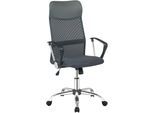 Drehstuhl SALESFEVER "Komfortabler Stuhl fürs Büro", grau (grau, chromfarben, chromfarben, grau), B:62cm H:111cm T:60cm, Polyester, Polyurethan, Stühle, Drehstuhl, Komfortabler Bürostuhl - Atmungsaktiv und höhenverstellbar