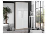 Kleiderschrank WIMEX "Greven", weiß (struktureichefarben hell, hochglanz weiß), B:90cm H:199cm T:58cm, Schränke, Kleiderschrank