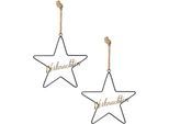 Dekohänger CREATIV DECO "Weihnachtsdeko", gold (goldfarben), B:30cm H:33cm T:0,5cm, Metall, Dekohänger, Dekohänger, mit Glitzerschriftzug