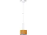 PACO HOME Pendelleuchte "VELUTA", weiß (kupferfarben), Ø 15cm H: 177cm, Leuchten, Wohnzimmer Hängeleuchte Stoffschirm Esszimmer Modern GU10, Pendelleuchte