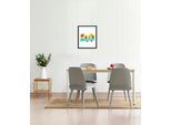 Bild QUEENCE "Maurice", orange (farbe rahmen: schwarz, farbe bild(er): orange), B:50cm H:70cm, Acrylglas, Holz, Papier, Bilder, Bild, HD Premium Poster-Druck inkl. Holzrahmen