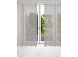 Vorhang HOME WOHNIDEEN "NESSI 2er Pack" Gr. 1, grau, B:135cm H:245cm, Polyester, Gardinen, Vorhang, Uni, Voile, transparent, Schlaufen inkl. Zugband, 2er Pack