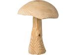Dekoobjekt CREATIV DECO "Pilz, Weihnachtsdeko", beige (natur), H:38cm Ø:30cm, Massivholz, Dekofiguren, Dekoobjekt, aus Tannenholz gefertigt