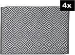 Badematte DONE. "DAILY SHAPES Diamond 4er-Set", grau (anthrazit), H:5mm, Baumwolle, Badematten, Badematte, Badvorleger aus 100% Baumwolle, Jacquardgewebt