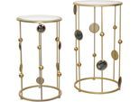Beistelltisch, gold (goldfarben, goldfarben, transparent), B:33cm H:60cm T:33cm, HOFMANN LIVING AND MORE, Tische, Beistelltisch