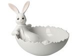 Osterhase GOEBEL "Figur Hase mit Schale Snow White - Sweets for my Sweet", weiß, B:20cm H:16cm T:16cm, Porzellan, Dekofiguren, Osterhase, Osterfigur, Dekofigur, Ostern, Osterdekoration
